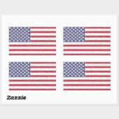 Sketch Effect USA Vlag sterren en Stripes Rechthoekige Sticker (Vel)