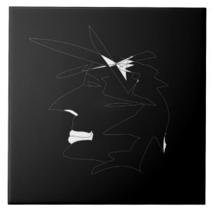 Sketch Head Weird Face Minimalism Tegeltje