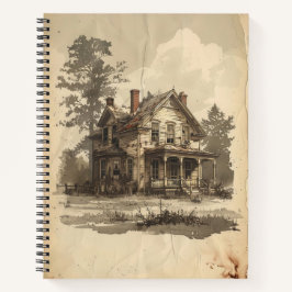  sketch House on Distressed Paper Notitieboek