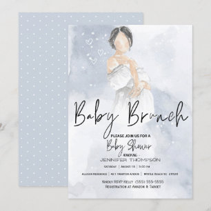 Sketch Ma Baby Brunch Blue Baby shower Kaart