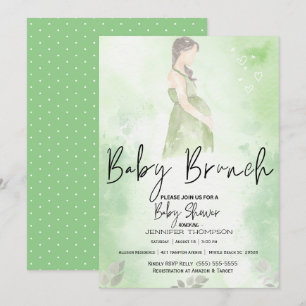 Sketch Ma Green Baby Brunch Baby shower Kaart