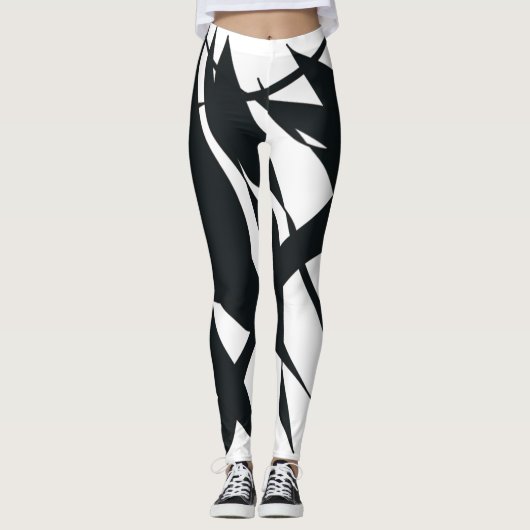 SKETCH MUURSCHILDERINGEN ZWART LEGGINGS (Voorkant)