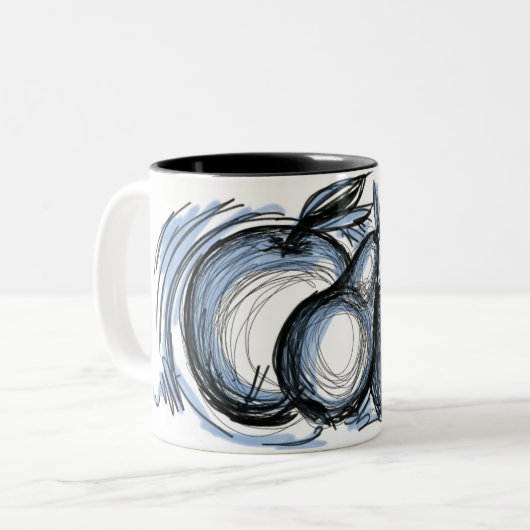 Sketch nog steeds tweekleurige koffiemok (Voorkant links)