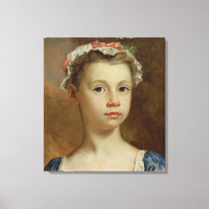 Sketch of a Young Girl, c.1730-40 (oil on canvas) Canvas Afdruk