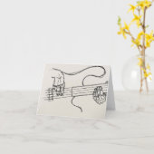 Sketch of Bass Player Greeting Card Kaart (Gele Bloem)