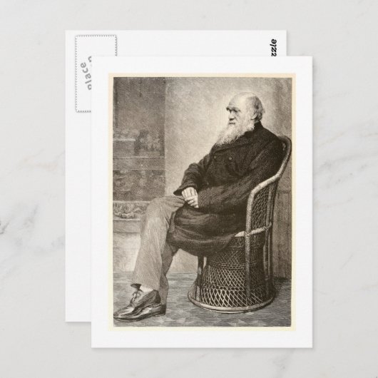 Sketch of Charles Darwin, published in 1891 Briefkaart (Voorkant / Achterkant)