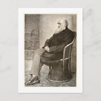 Sketch of Charles Darwin, published in 1891 Briefkaart