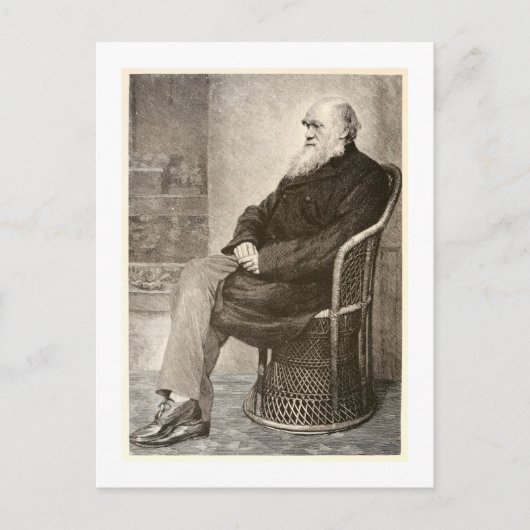 Sketch of Charles Darwin, published in 1891 Briefkaart (Voorkant)