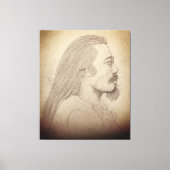 "Sketch of Kitaro", musician, composer, artist Canvas Afdruk (Voorkant)