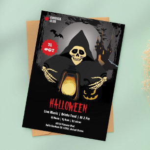 Sketch Pumpkin Halloween Party Uitnodiging