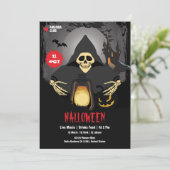 Sketch Pumpkin Halloween Party Uitnodiging (Staand voorkant)
