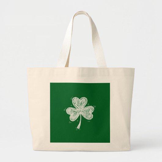 Sketch Shamrock  Grote Tote Bag (Voorkant)