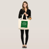 Sketch Shamrock – Hand-Drawn Irish Clover Design Grote Tote Bag (Voorkant (model))