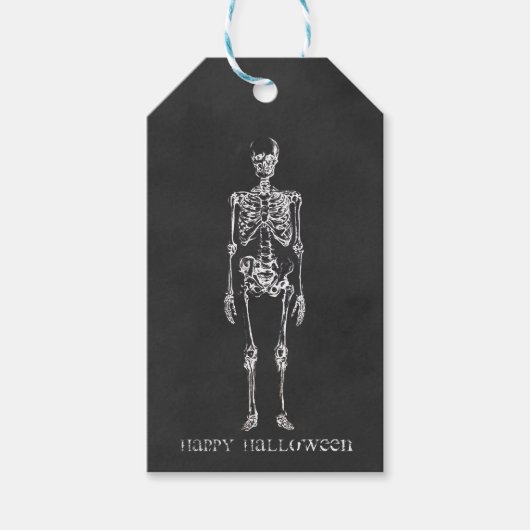 Sketch Skeleton Happy Halloween Cadeaulabel (Voorkant)