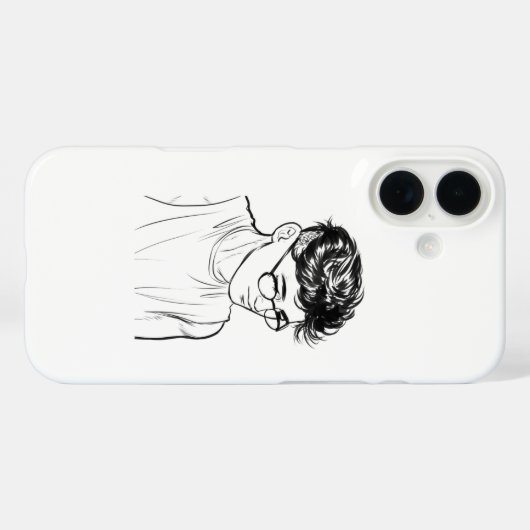 Sketch Soul Art Boy – Custom iPhone Case (Achterkant (horizontaal))