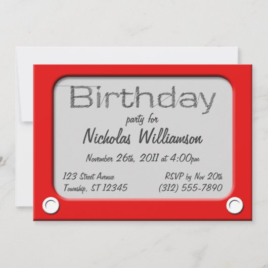 Sketch Speelgoed Birthday Party Invitation Kaart (Voorkant)