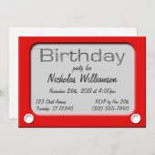 Sketch Speelgoed Birthday Party Invitation Kaart (Voorkant / Achterkant)
