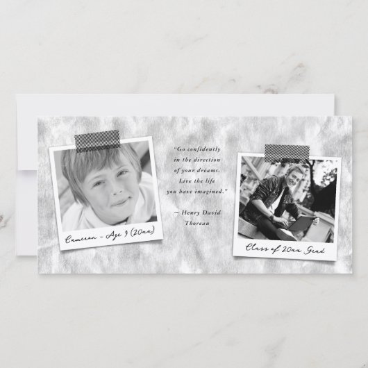 Sketch Typografie op Silver ddGraduation Pet Foto Bedankkaart (Achterkant)