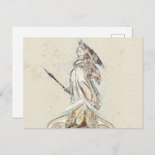 Sketch van Athena Statue Announcement Briefkaart (Voorkant / Achterkant)