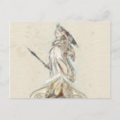 Sketch van Athena Statue Announcement Briefkaart (Voorkant)