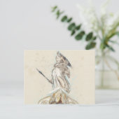 Sketch van Athena Statue Announcement Briefkaart (Staand voorkant)