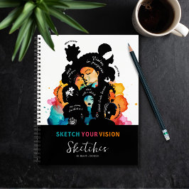 Sketch Your Vision SketchBook Afro Art Creative  Notitieboek