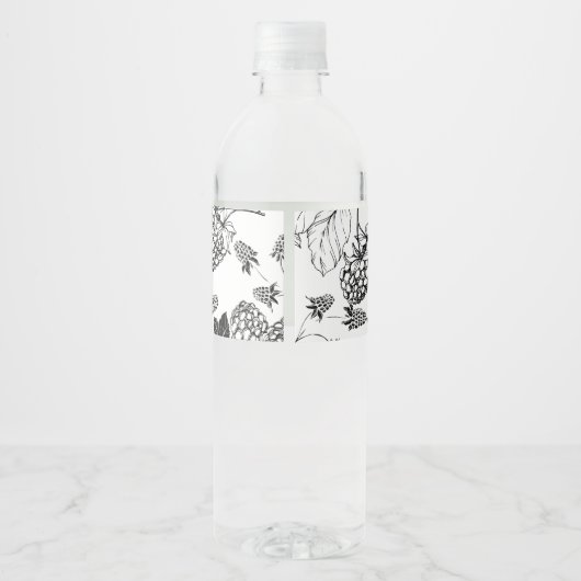 Sketch Zelfgemaakte Blackberry Jam Wrap-around Lab Waterfles Etiket (Achterkant)