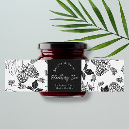 Sketch Zelfgemaakte Blackberry Jam Wrap-around Lab Waterfles Etiket