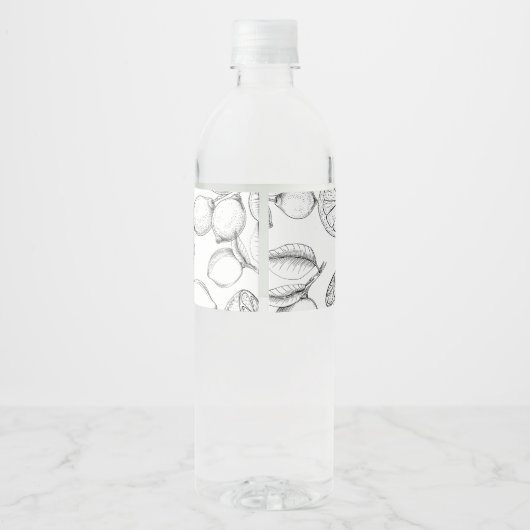 Sketch Zelfgemaakte Lemon Curd Wrap-around Label Waterfles Etiket (Achterkant)