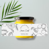 Sketch Zelfgemaakte Lemon Curd Wrap-around Label Waterfles Etiket