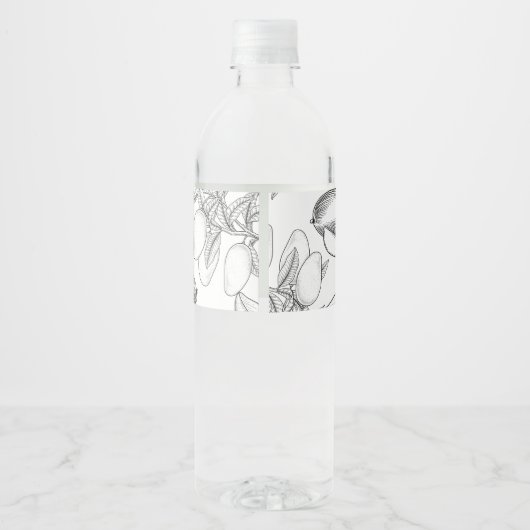 Sketch Zelfgemaakte Mango Jam Wrap-around Label Waterfles Etiket (Achterkant)