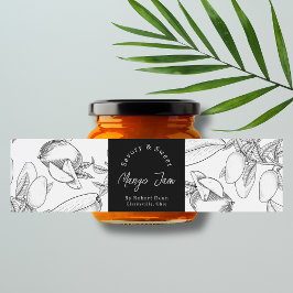 Sketch Zelfgemaakte Mango Jam Wrap-around Label Waterfles Etiket
