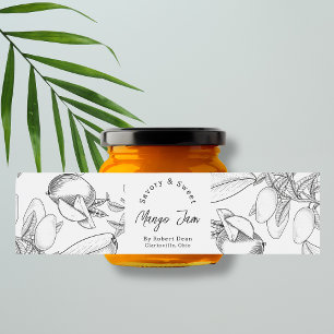 Sketch Zelfgemaakte Mango Jam Wrap-around Label Waterfles Etiket
