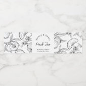 Sketch Zelfgemaakte Peach Jam Wrap-around Label Waterfles Etiket (Enkel label)