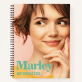 Sketchbook Aangepaste foto Schattigee Monogram Naa Notitieboek (Voorkant)