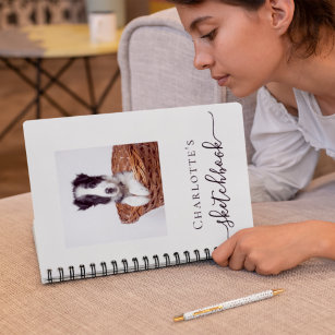 Sketchbook aangepaste foto-typografie van huisdier notitieboek