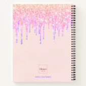 Sketchbook blush roze glitter druppels notitieboek (Achterkant)