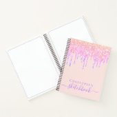 Sketchbook blush roze glitter druppels notitieboek (Binnen)