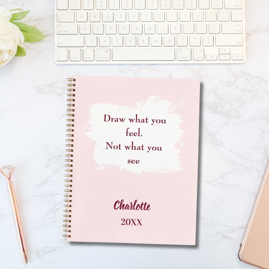 Sketchbook blush roze inspirerend quote notitieboek