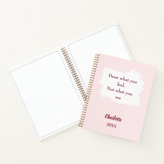 Sketchbook blush roze inspirerend quote notitieboek (Binnen)