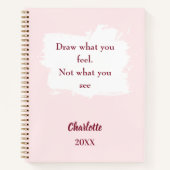 Sketchbook blush roze inspirerend quote notitieboek (Voorkant)