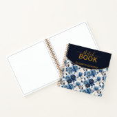 Sketchbook Elegante Rosas Azules y Oro Personaliza Notitieboek (Binnen)