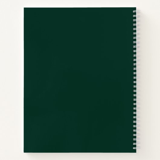 Sketchbook Emerald Green - Aangepaste Floral Notitieboek (Achterkant)