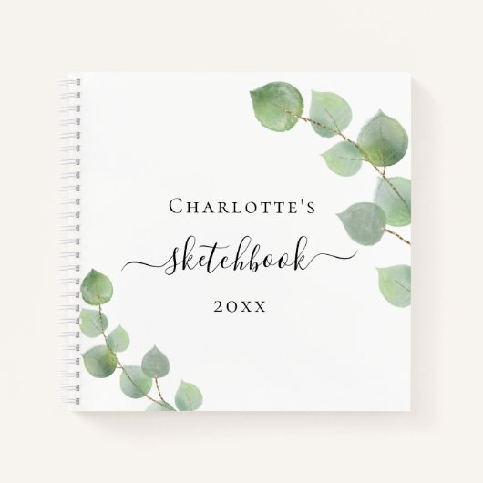 Sketchbook eucalyptus greenery script notitieboek (Voorkant)