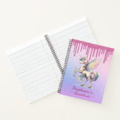 Sketchbook Fairy Eenhoorn Dripping Pink Glitter Notitieboek (Binnen)