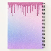 Sketchbook Fairy Eenhoorn Dripping Pink Glitter Notitieboek (Achterkant)