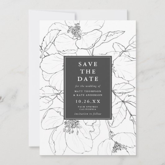 Sketchbook Florals BEWAREN de DATUM aankondiging (Voorkant)