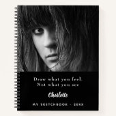 Sketchbook foto zwart wit inspirerend quote notitieboek (Voorkant)
