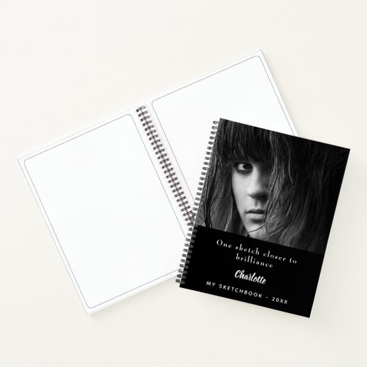 Sketchbook foto zwart wit inspirerend quote notitieboek (Binnen)