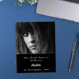 Sketchbook foto zwart wit inspirerend quote notitieboek